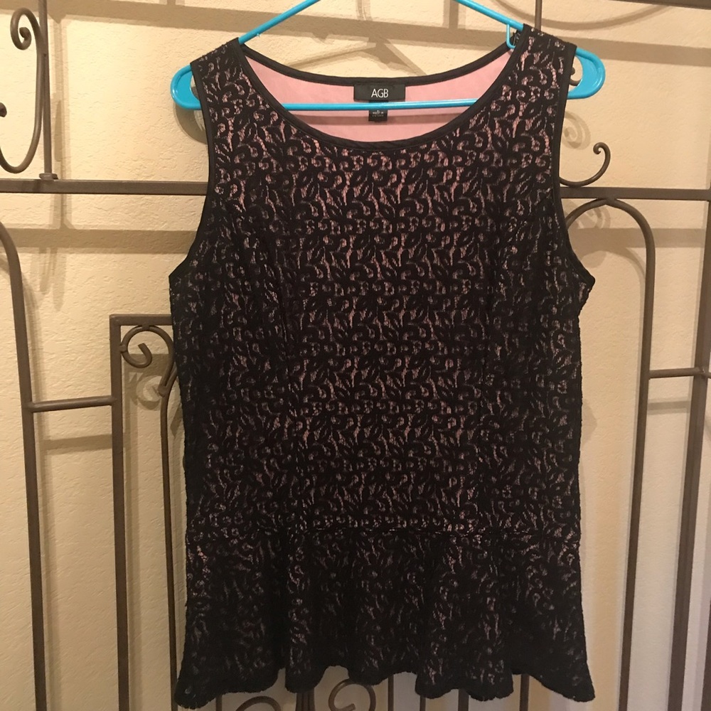 AGB peplum blouse bought at Macy’s size large